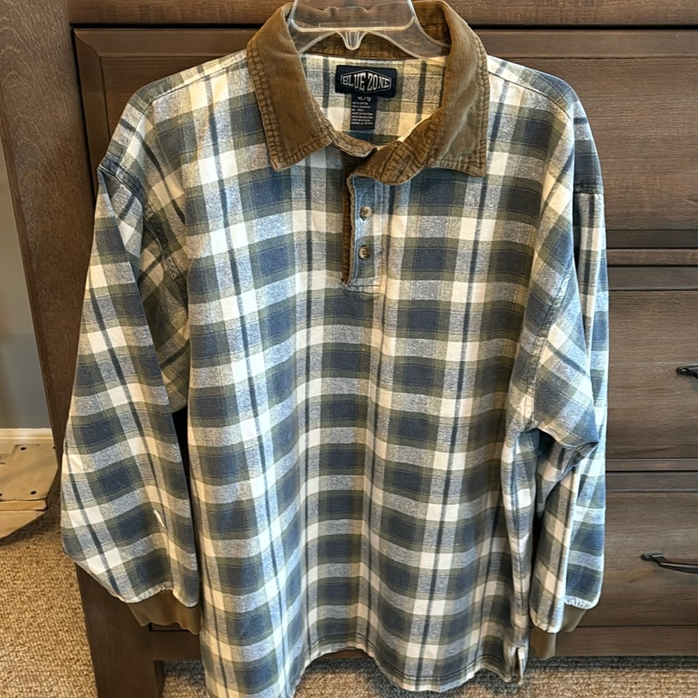 Blue Zone XL/TG flannel 1/4 button